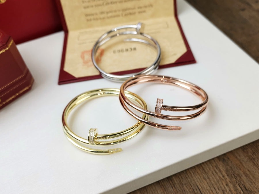 [Marin]BRACELET SIMPLE RANG DOUBLE DIAMANTS 3,5 MM