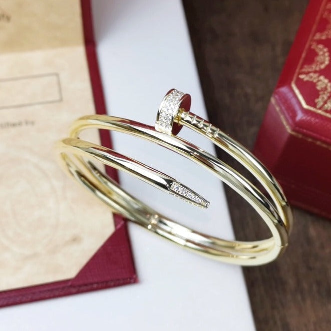 [Marin]BRACELET SIMPLE RANG DOUBLE DIAMANTS 3,5 MM