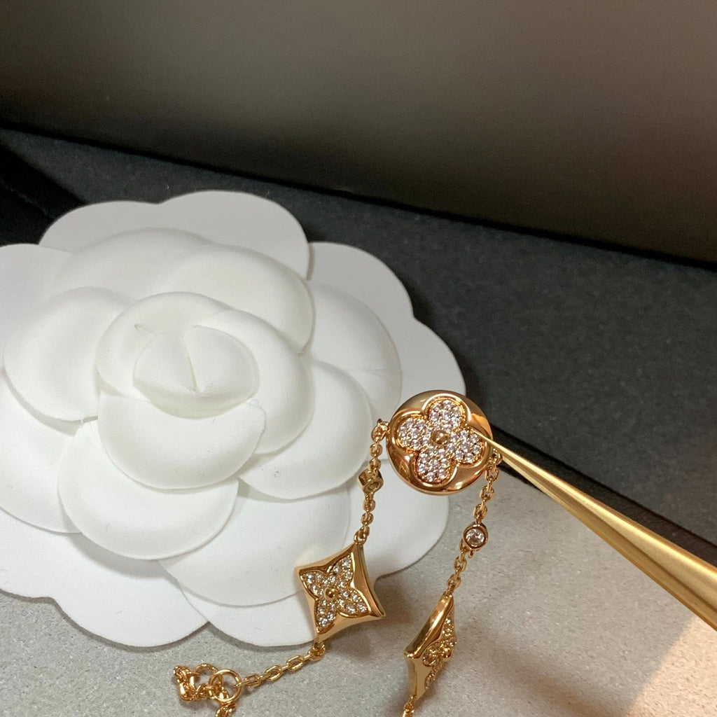 [Marin]STAR AND SUN 4 MOTIFS GOLD DIAMONDS BRACELET