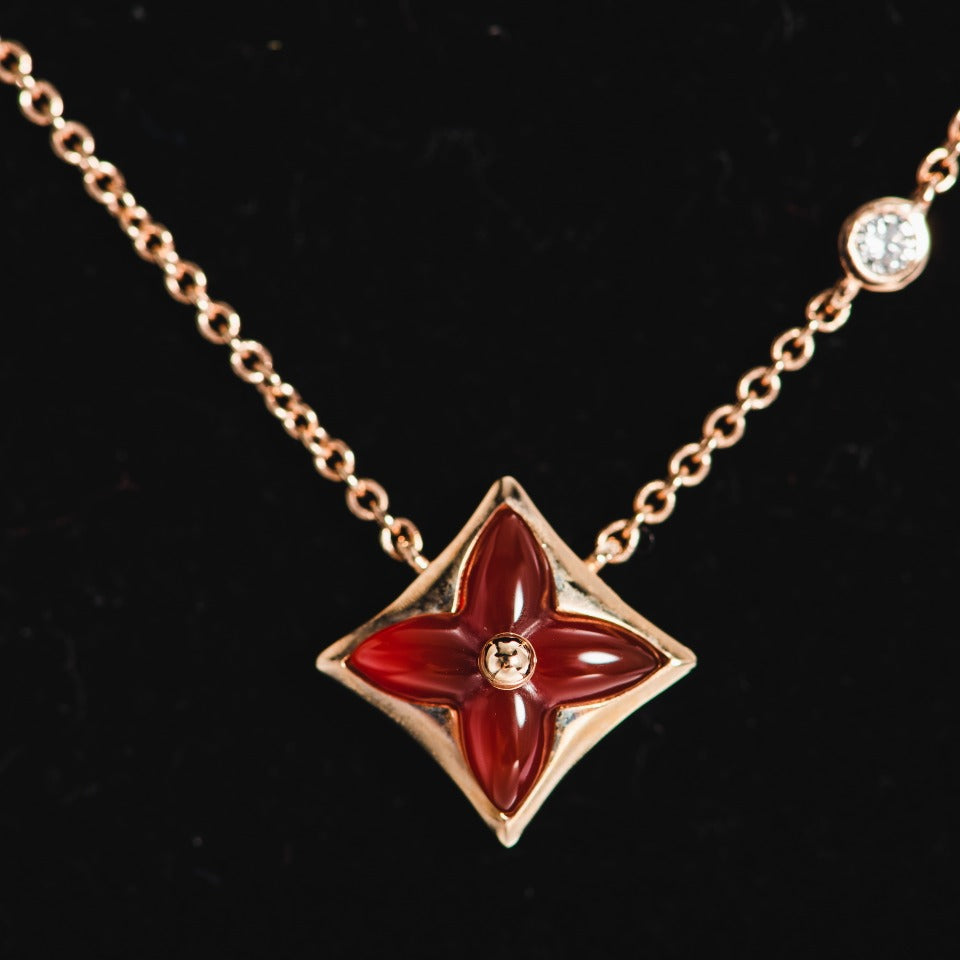 [Marin]STAR NECKLACE PINK GOLD 1 DIAMOND