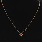 [Marin]STAR NECKLACE PINK GOLD 1 DIAMOND