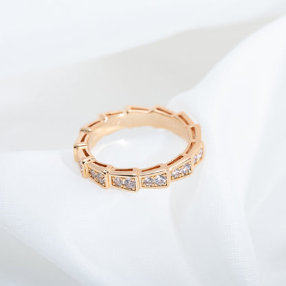 [Marin]SERPENTI RING PINK GOLD DIAMOND PAVED 3MM