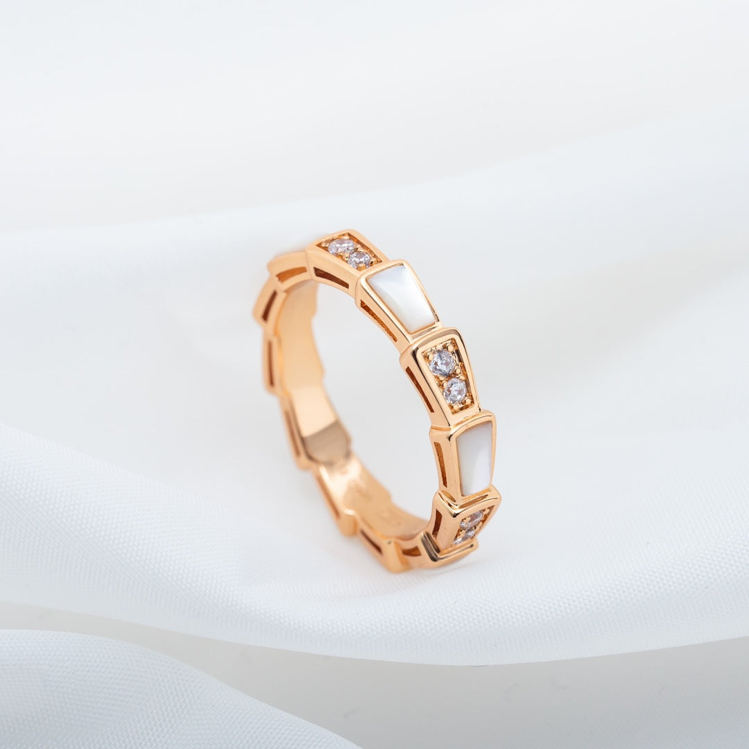 [Marin]SERPENTI RING PINK GOLD DIAMOND MOP 3MM