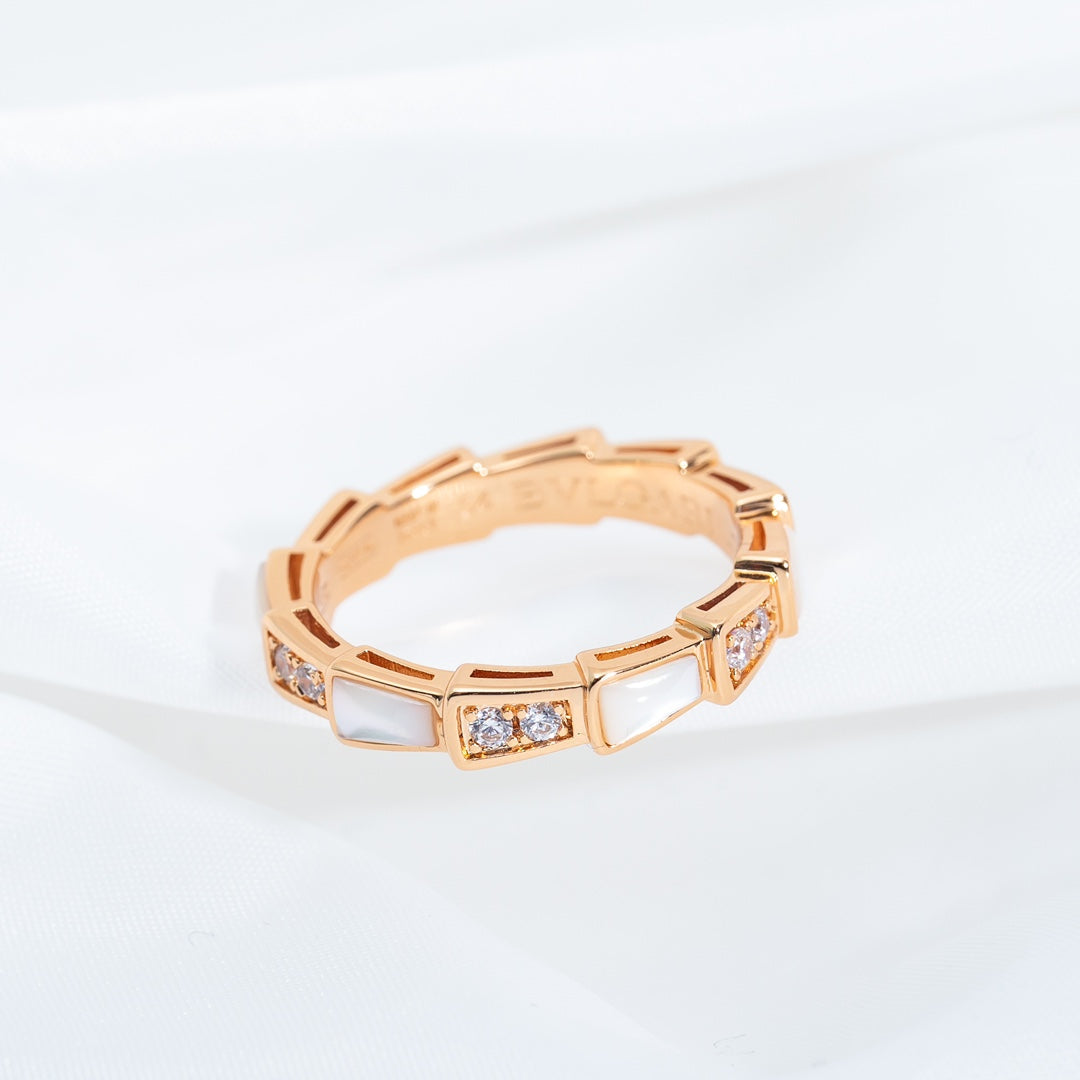 [Marin]SERPENTI RING PINK GOLD DIAMOND MOP 3MM