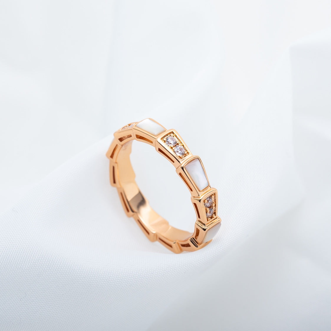 [Marin]SERPENTI RING PINK GOLD DIAMOND MOP 3MM