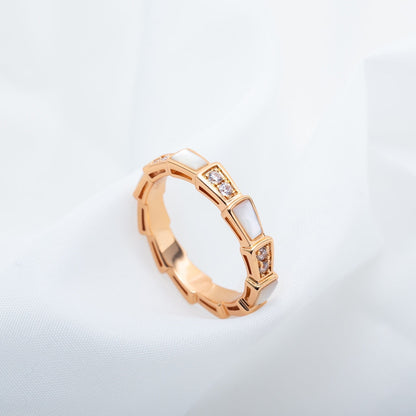 [Marin]SERPENTI RING PINK GOLD DIAMOND MOP 3MM