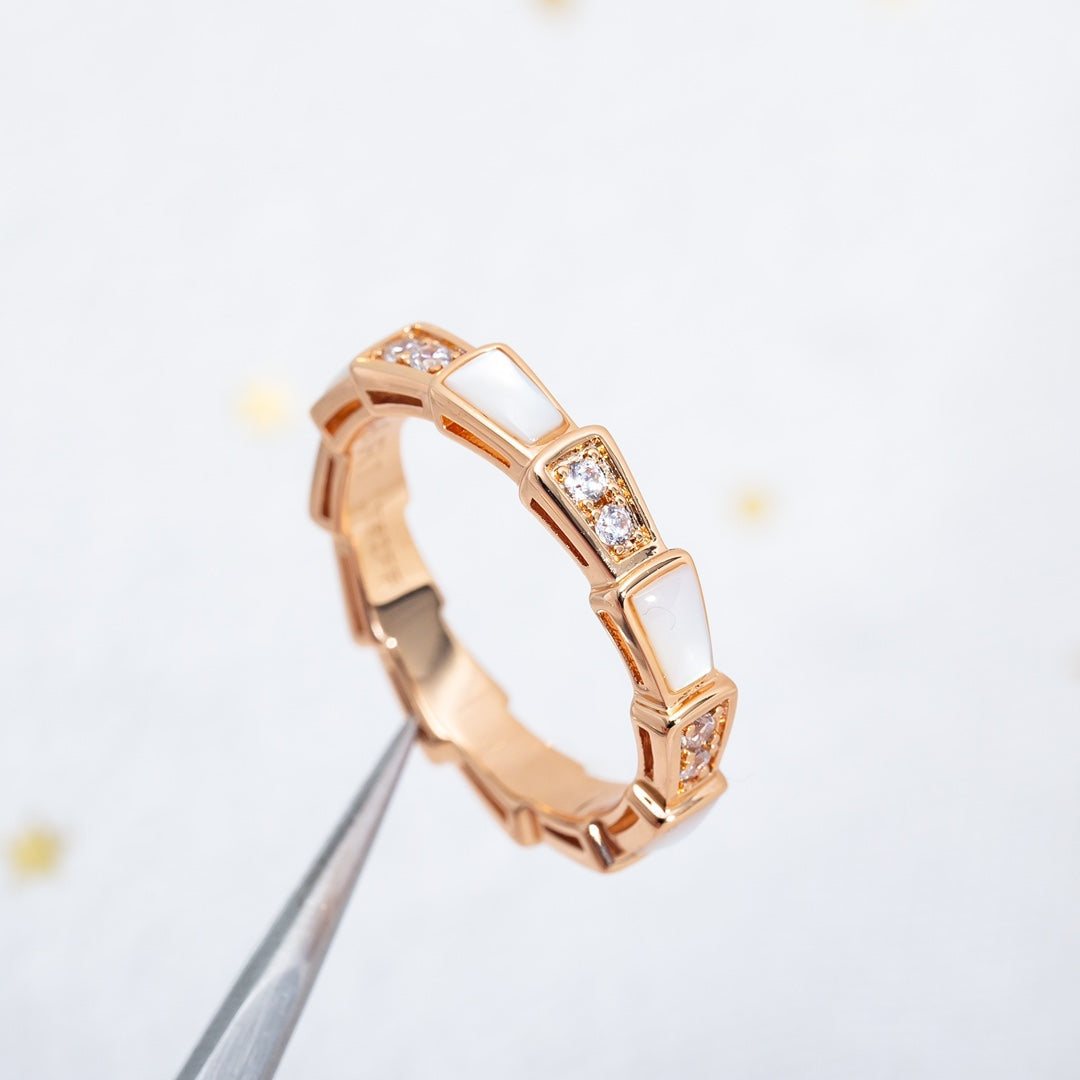 [Marin]SERPENTI RING PINK GOLD DIAMOND MOP 3MM