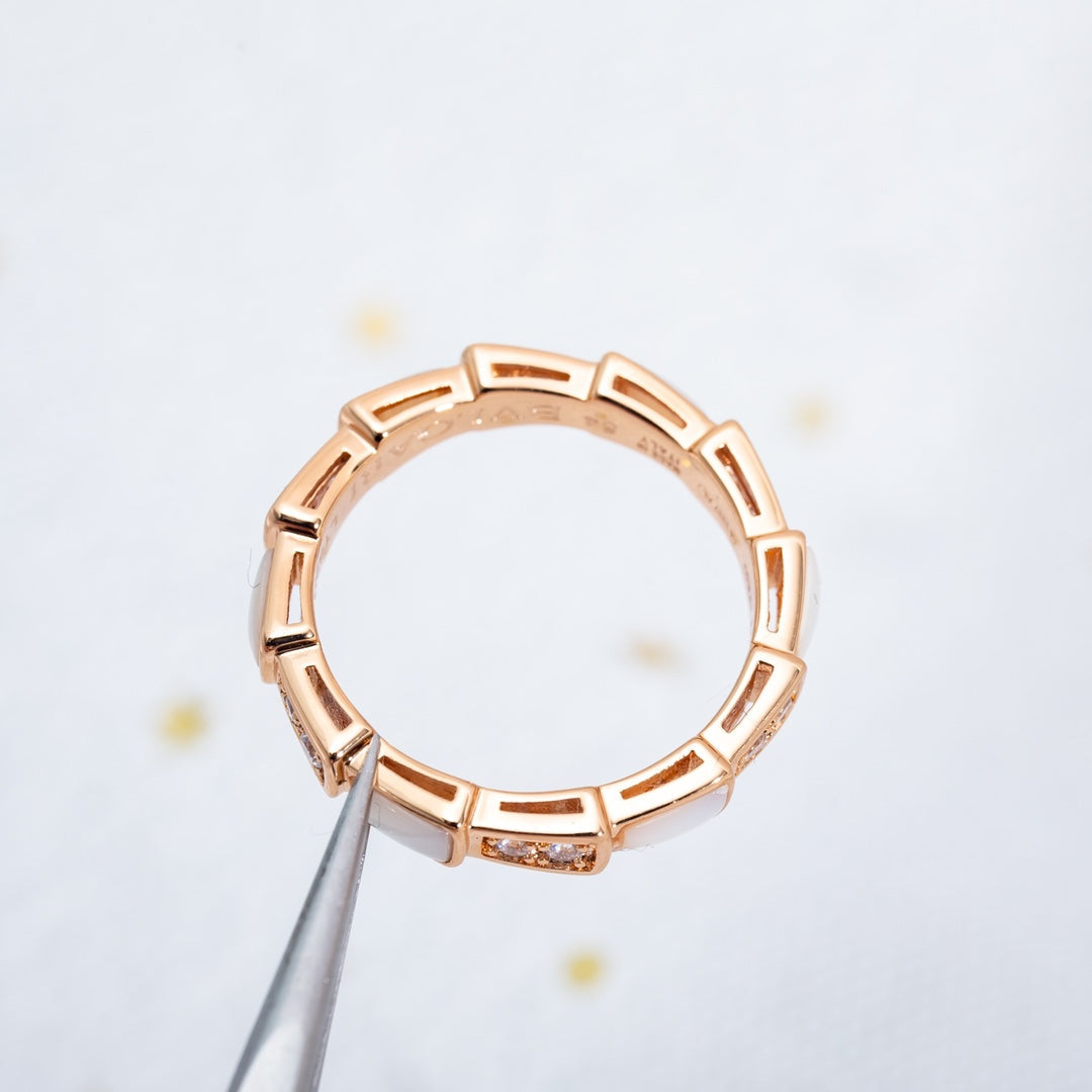 [Marin]SERPENTI RING PINK GOLD DIAMOND MOP 3MM