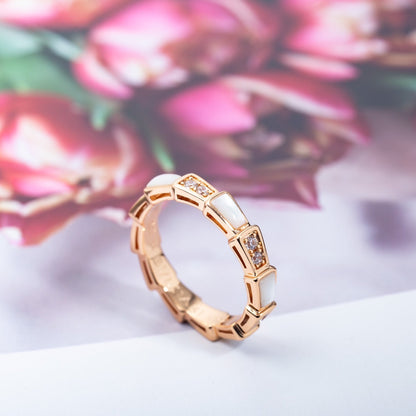 [Marin]SERPENTI RING PINK GOLD DIAMOND MOP 3MM