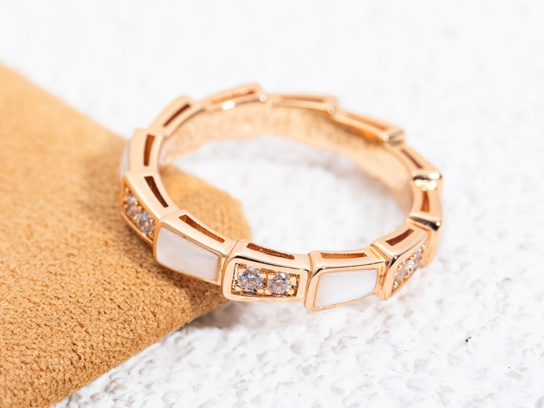 [Marin]SERPENTI RING PINK GOLD DIAMOND MOP 3MM