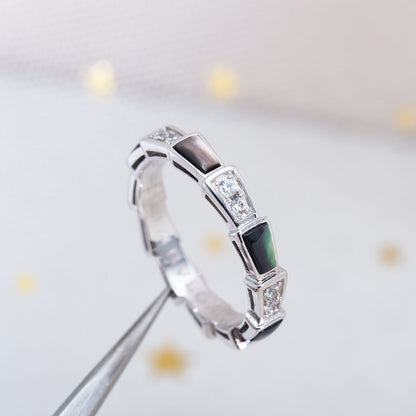 [Marin]SERPENTI RING SILVER  DIAMOND BLACK MOP 3MM