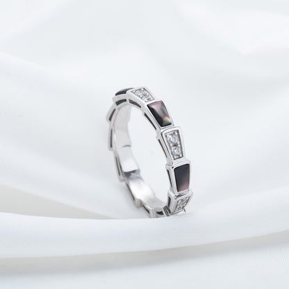 [Marin]SERPENTI RING SILVER  DIAMOND BLACK MOP 3MM