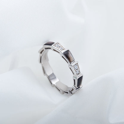[Marin]SERPENTI RING SILVER  DIAMOND BLACK MOP 3MM
