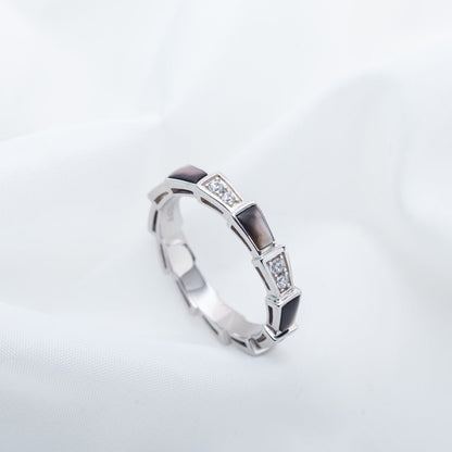 [Marin]SERPENTI RING SILVER  DIAMOND BLACK MOP 3MM