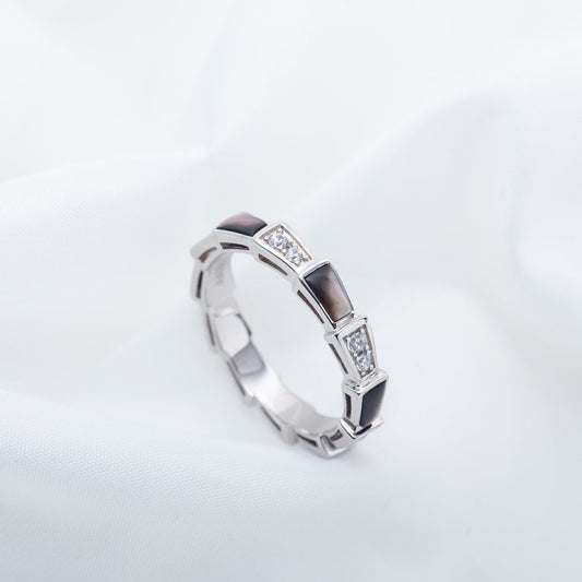 [Marin]SERPENTI RING SILVER  DIAMOND BLACK MOP 3MM
