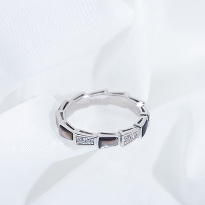 [Marin]SERPENTI RING SILVER  DIAMOND BLACK MOP 3MM