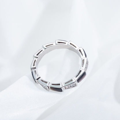 [Marin]SERPENTI RING SILVER  DIAMOND BLACK MOP 3MM