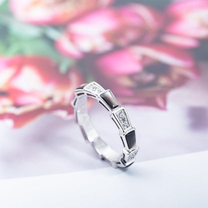 [Marin]SERPENTI RING SILVER  DIAMOND BLACK MOP 3MM