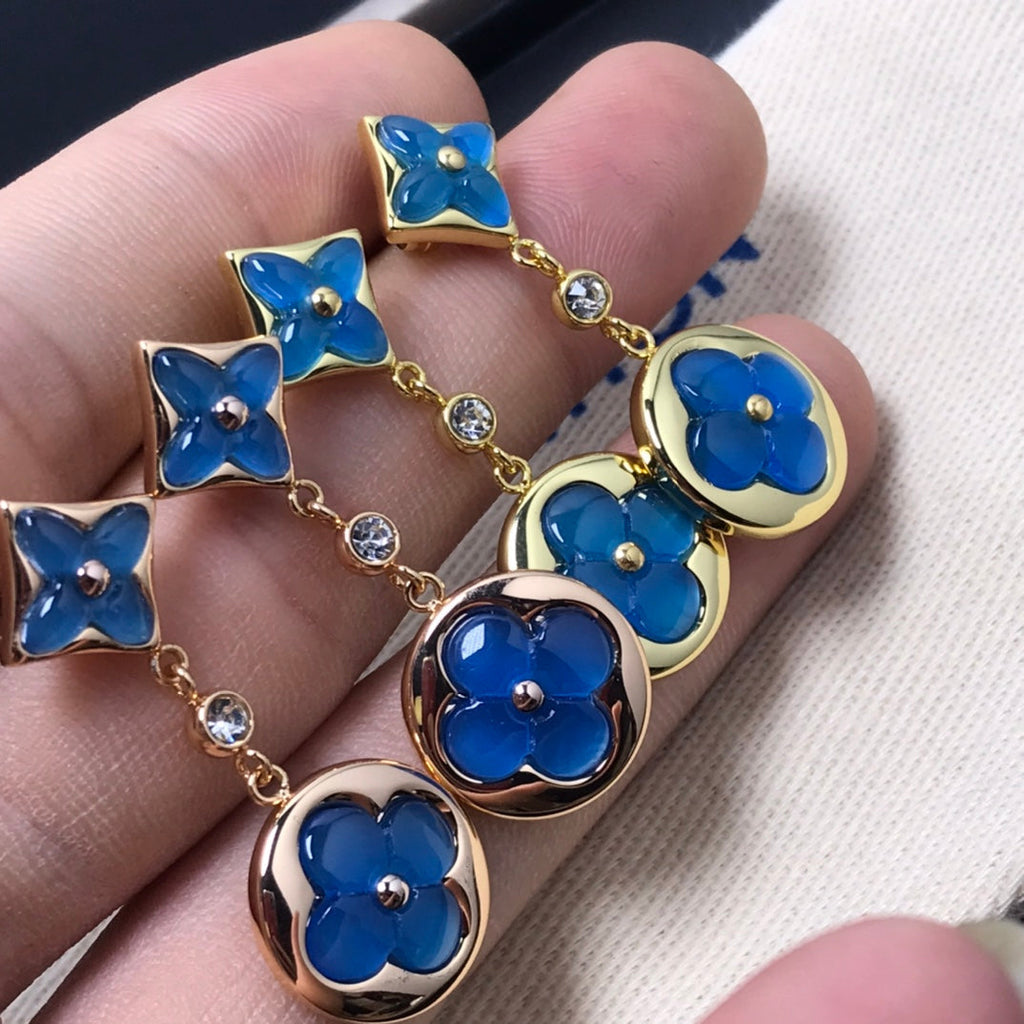 [Marin]STAR AND SUN AGATE DIAMOND EARRINGS
