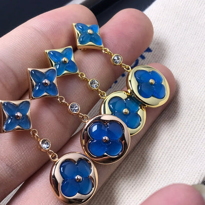 [Marin]STAR AND SUN AGATE DIAMOND EARRINGS