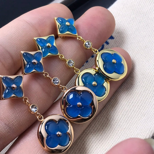 [Marin]STAR AND SUN AGATE DIAMOND EARRINGS