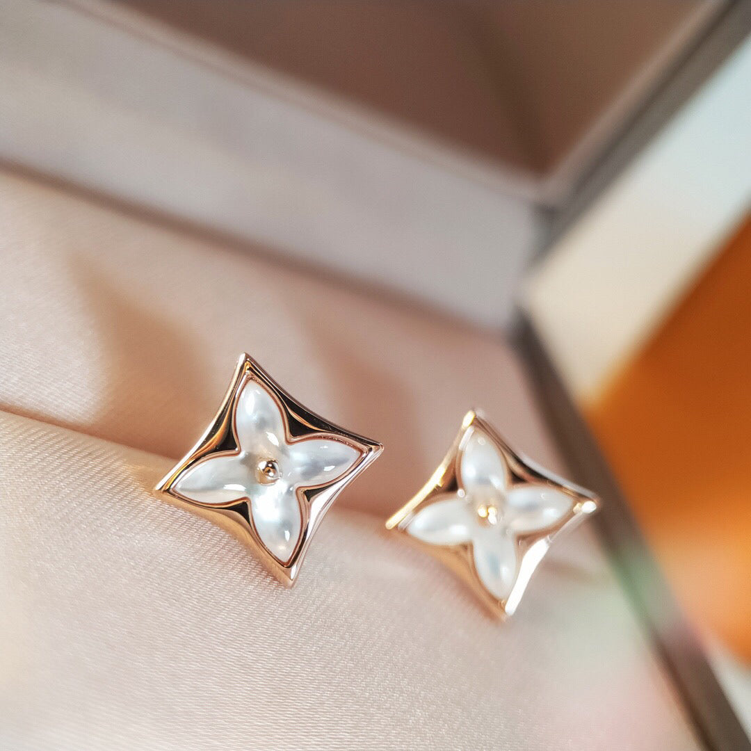 [Marin]STAR MOP PINK GOLD EARRINGS