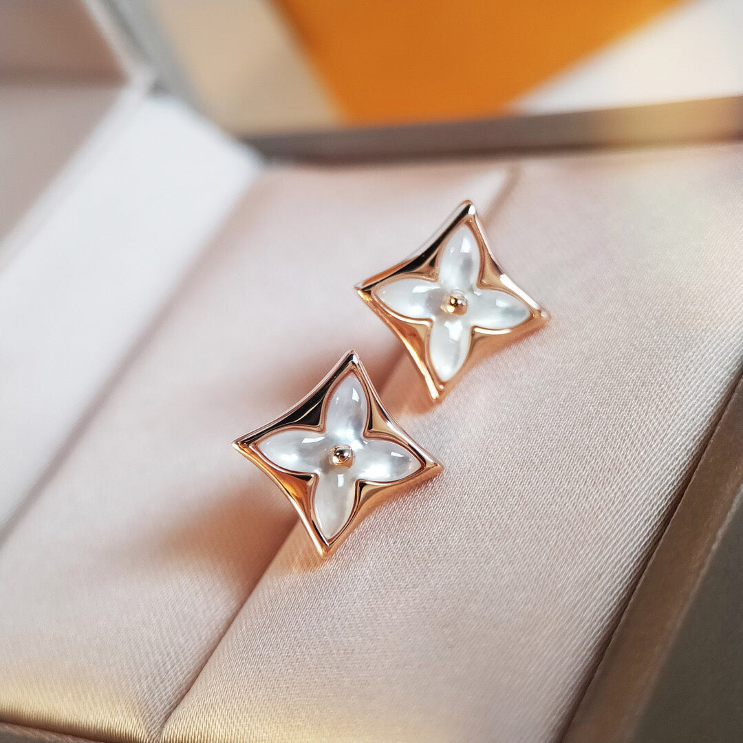 [Marin-Jewelry]STAR MOP PINK GOLD EARRINGS