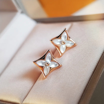 [Marin-Jewelry]STAR MOP PINK GOLD EARRINGS
