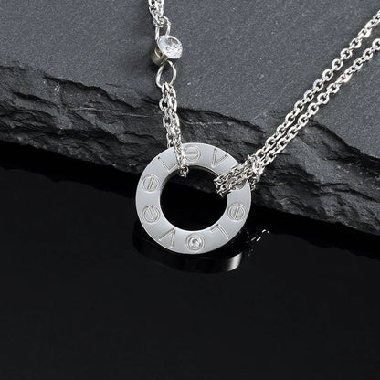 [Marin]LOVE NECKLACE 16MM 2 DIAMONDS