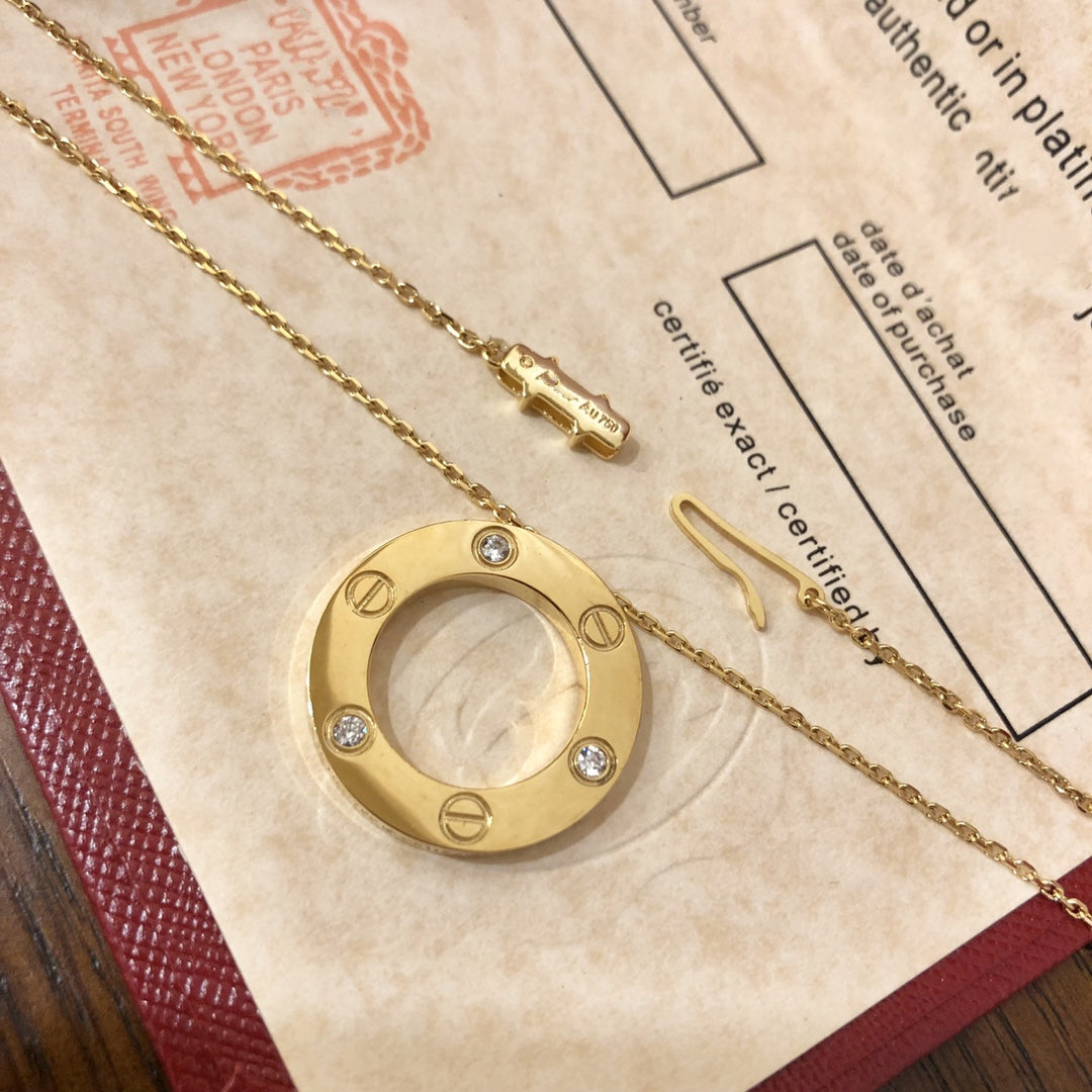 [Marin]LOVE NECKLACE 16MM 3 DIAMONDS