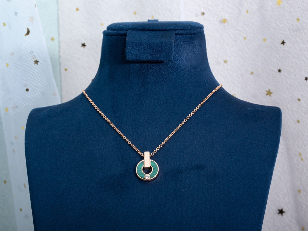 [Marin]GARI NECKLACE PINK GOLD MALACHITE