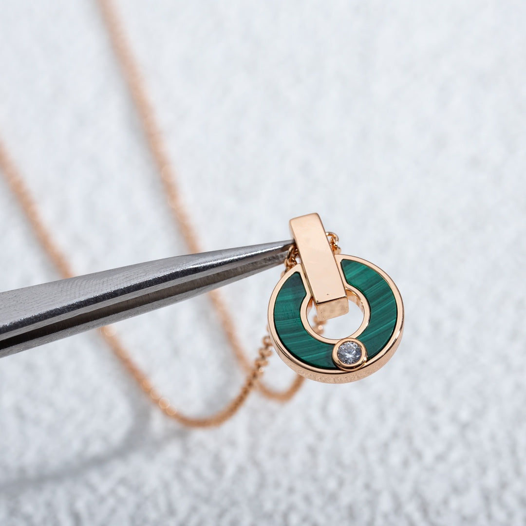 [Marin]GARI NECKLACE PINK GOLD MALACHITE