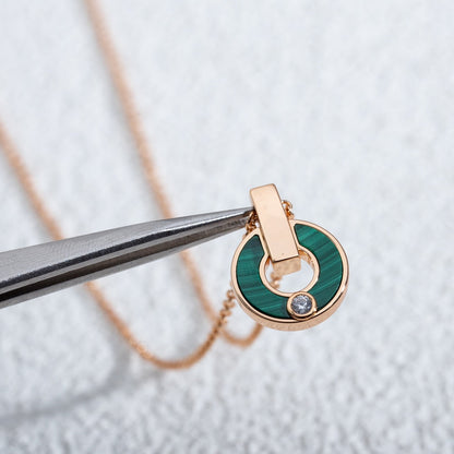 [Marin]GARI NECKLACE PINK GOLD MALACHITE