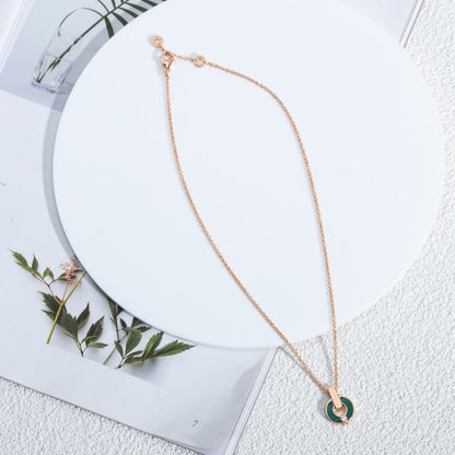 [Marin]GARI NECKLACE PINK GOLD MALACHITE