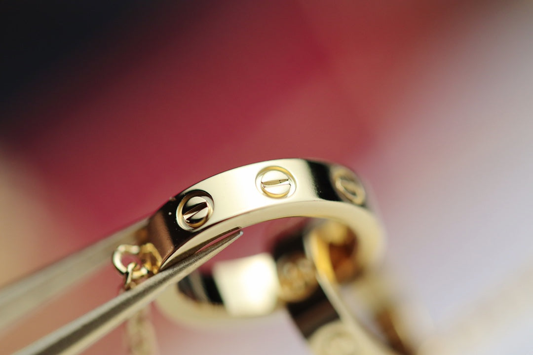 [Marin]LOVE NECKLACE DOUBLE RING GOLD