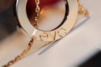 [Marin]LOVE NECKLACE 16MM 6 DIAMONDS PINK GOLD