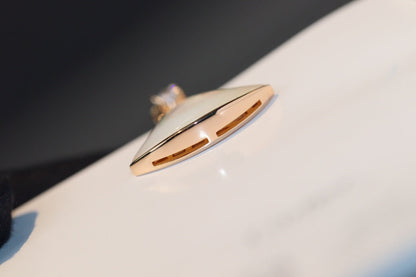 [Marin]DREAM NECKLACE WHITE MOP PINK GOLD 1 DIAMOND