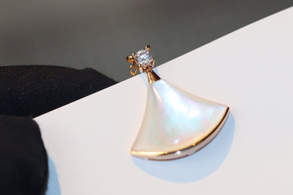 [Marin]DREAM NECKLACE WHITE MOP PINK GOLD 1 DIAMOND