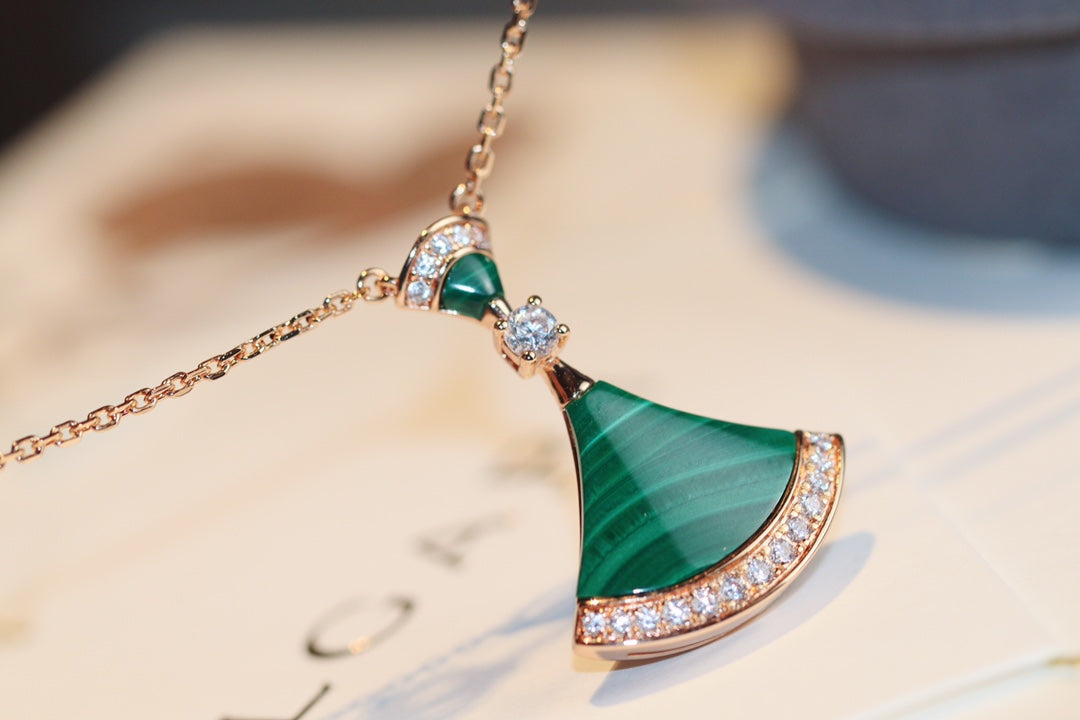 [Marin]DREAM NECKLACE MALACHITE DIAMOND