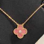 [Marin]COLLIER CLOVER 15MM DIAMOND RHODONITE