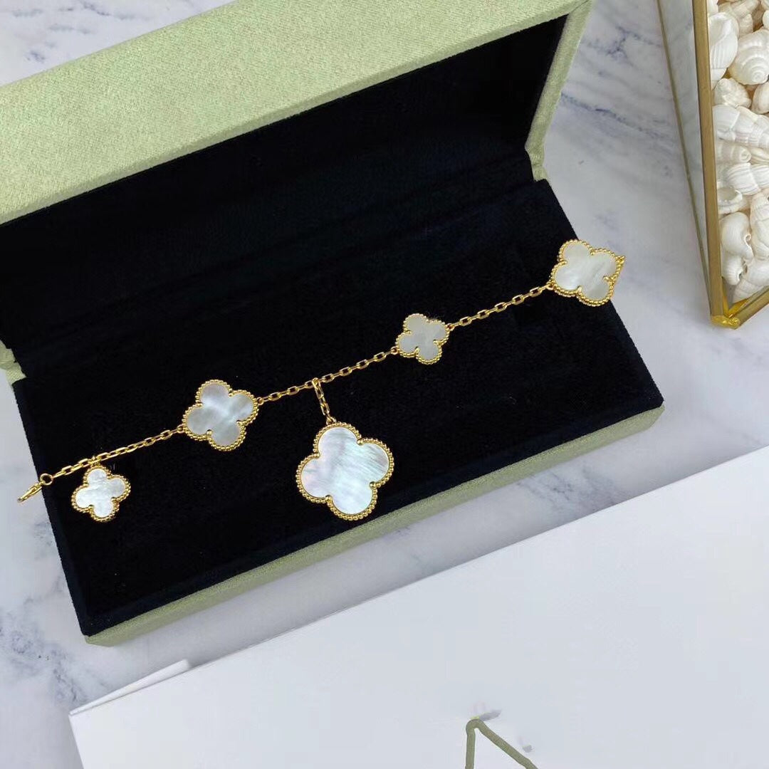 [Marin]MAGIC CLOVER MOP GOLD BRACELET 5 MOTIFS