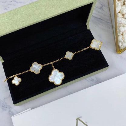 [Marin-Jewelry]MAGIC CLOVER MOP GOLD BRACELET 5 MOTIFS