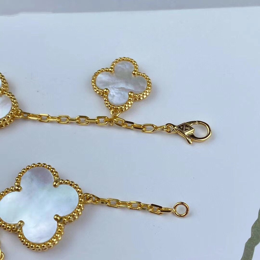 [Marin-Jewelry]MAGIC CLOVER MOP GOLD BRACELET 5 MOTIFS