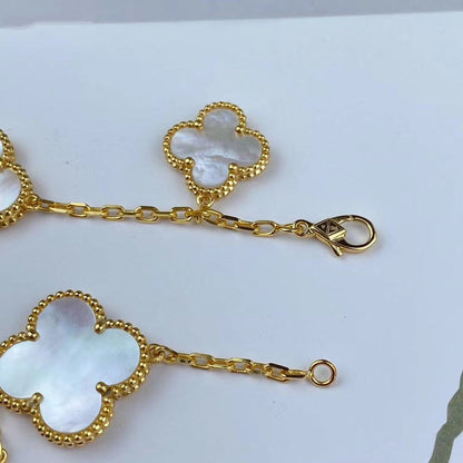 [Marin-Jewelry]MAGIC CLOVER MOP GOLD BRACELET 5 MOTIFS