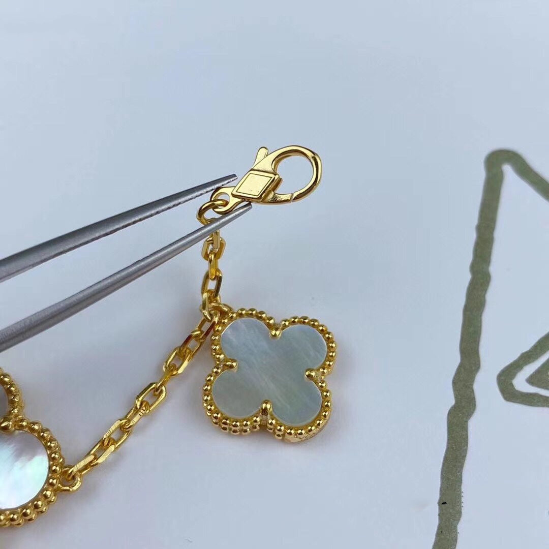 [Marin-Jewelry]MAGIC CLOVER MOP GOLD BRACELET 5 MOTIFS