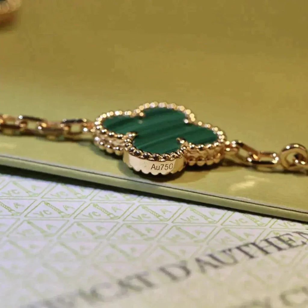 [⭐Shinejoy] COLLECTION DE BRACELETS CLOVER 5 MOTIFS MALACHITE