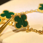 [⭐Shinejoy] COLLECTION DE BRACELETS CLOVER 5 MOTIFS MALACHITE