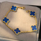 [⭐Shinejoy] COLLECTION DE BRACELETS AGATE BLEUE 5 MOTIFS CLOVER