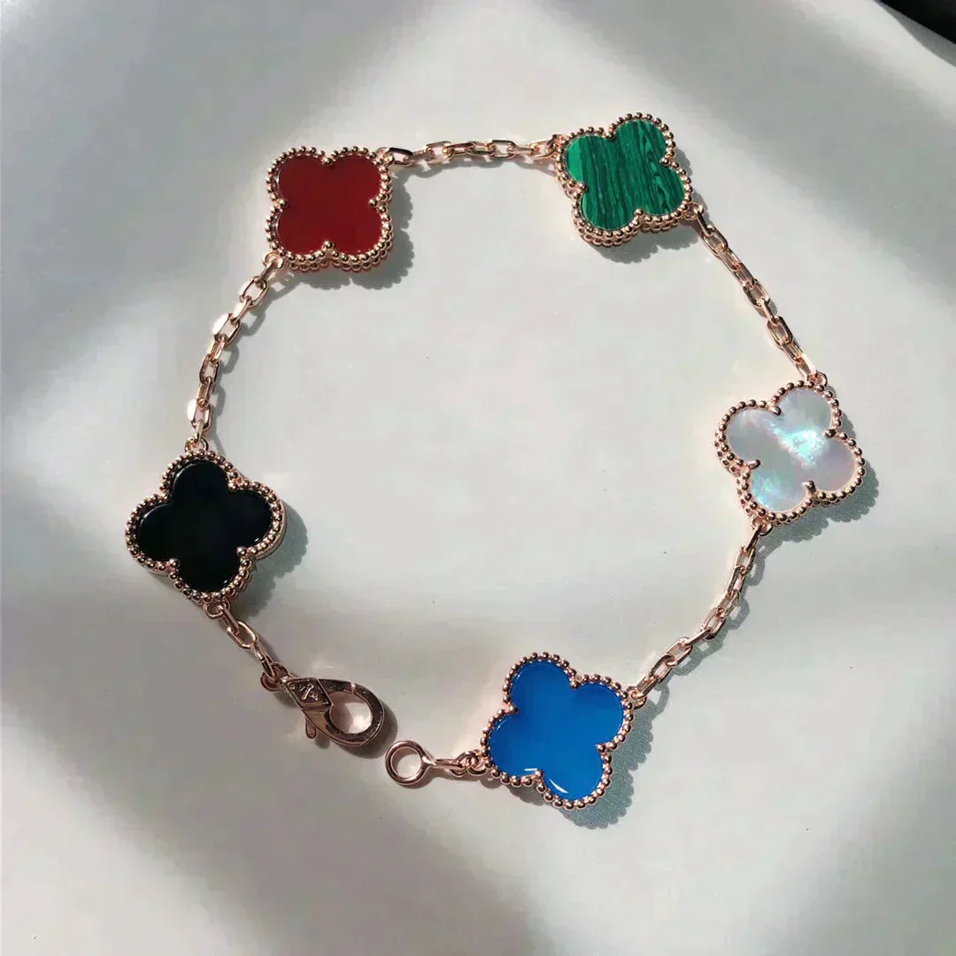[Marin]CLOVER 5 MOTIFS MULTICOLOR BRACELET
