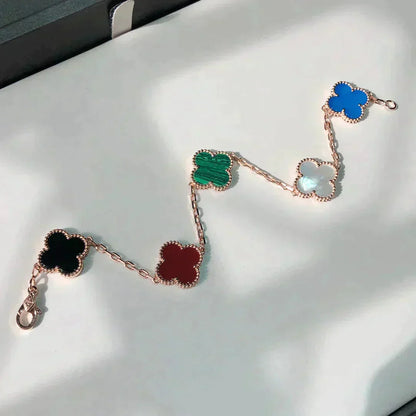 [Marin-Jewelry]CLOVER 5 MOTIFS MULTICOLOR BRACELET